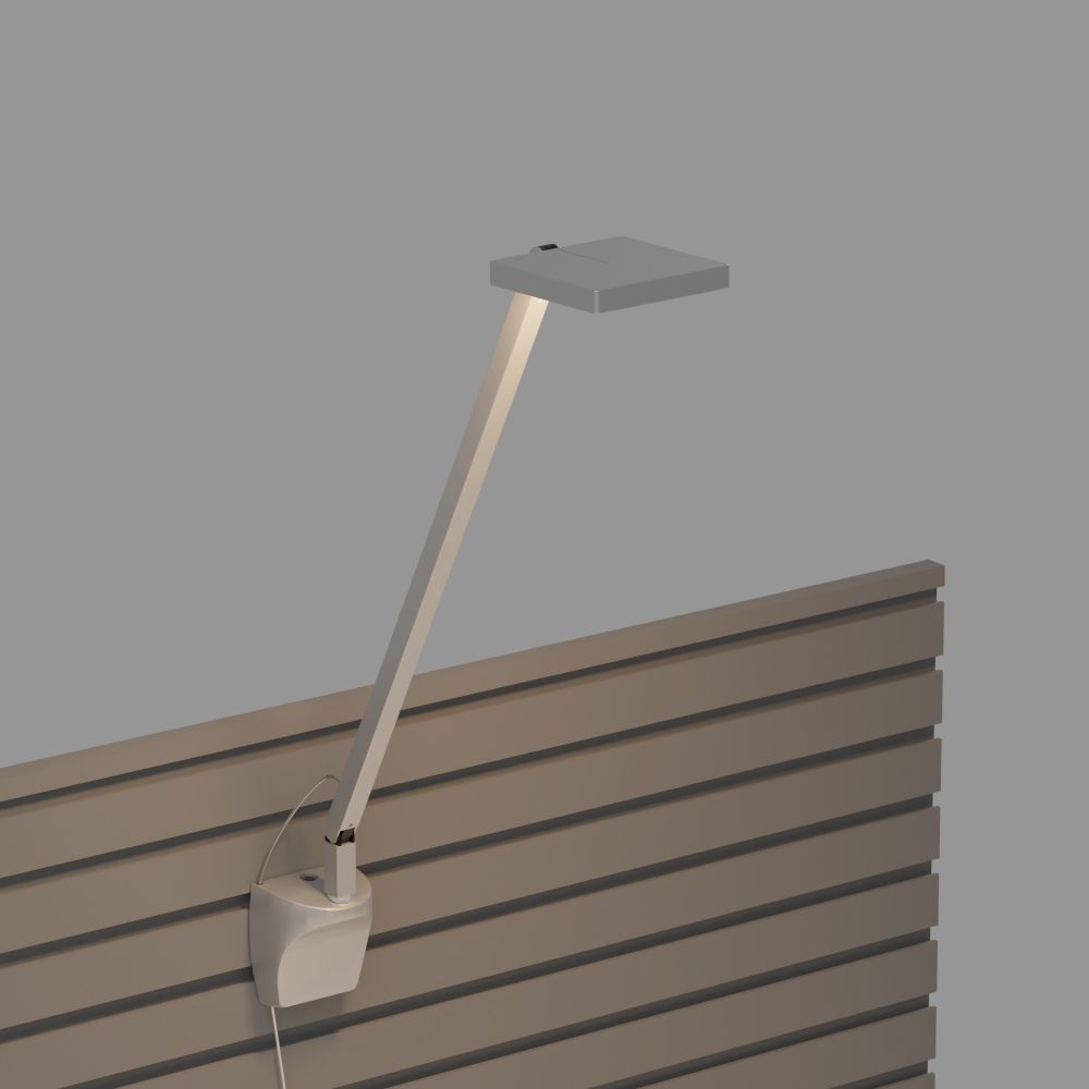 Koncept Lighting FCD-1-SIL-SLT Focaccia Solo Desk Lamp with slatwall mount (Silver)